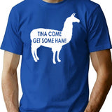 Tina Come Get Some Ham - Napoleon Dynamite Quote Premium Heavyweight Cotton T-Shirt - Blue
