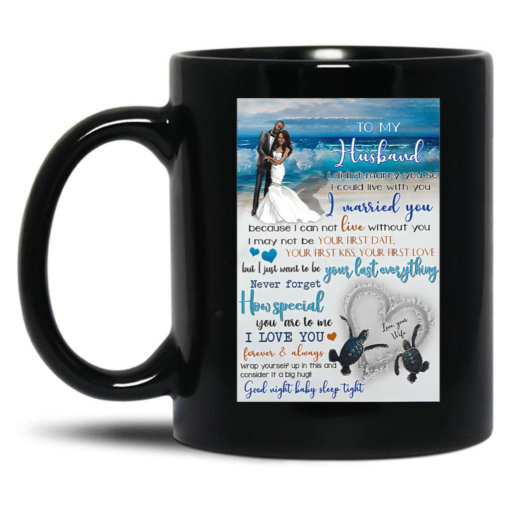 To My Husband With Love Black Gift Coffee Mug