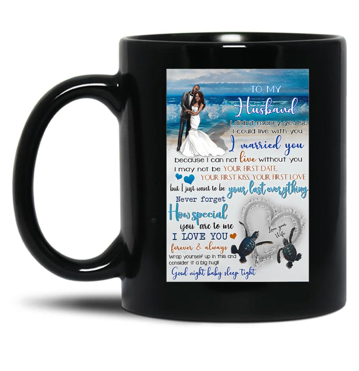 To My Husband With Love Black Gift Coffee Mug