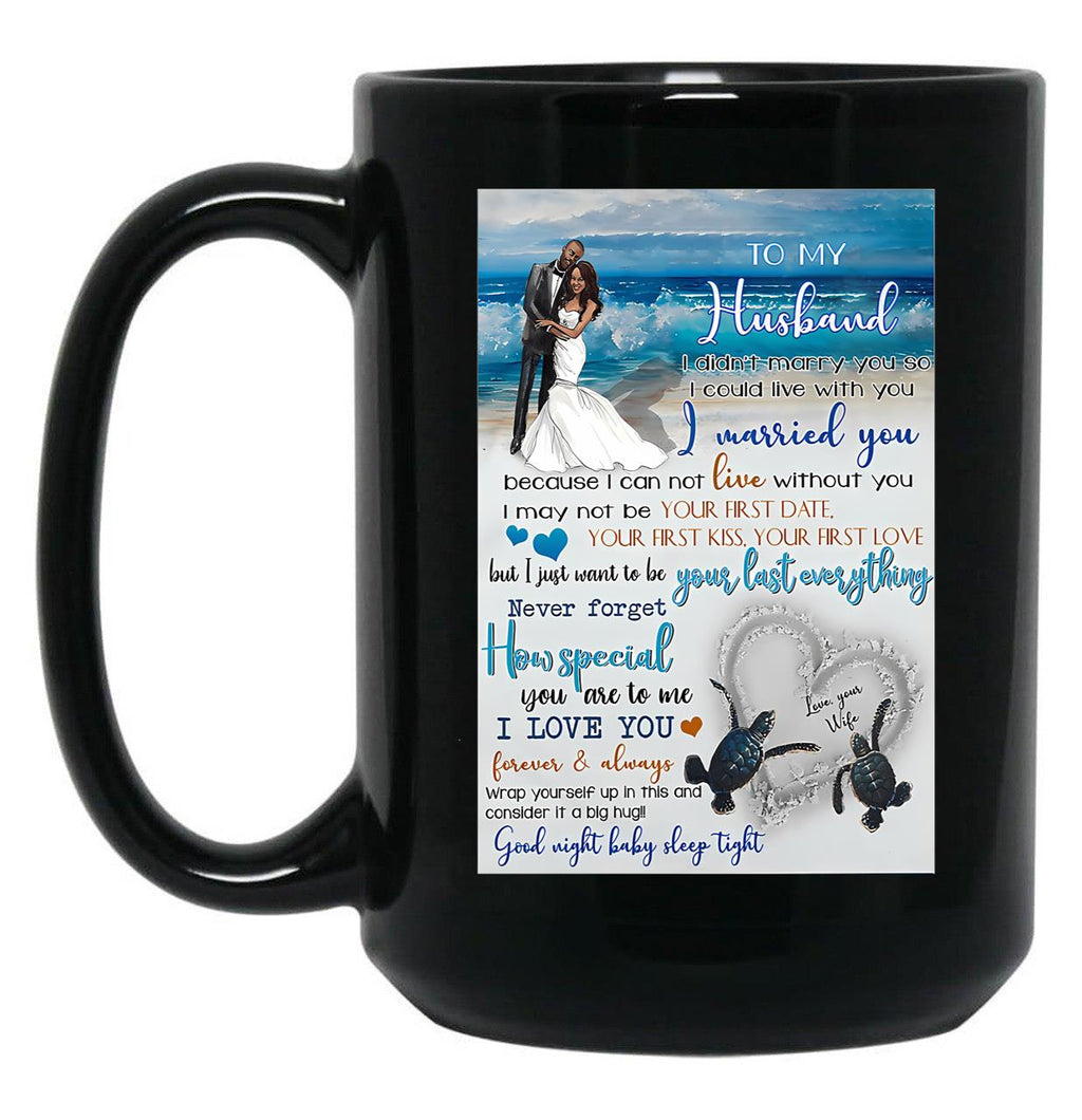 To My Husband With Love Black Gift Coffee Mug