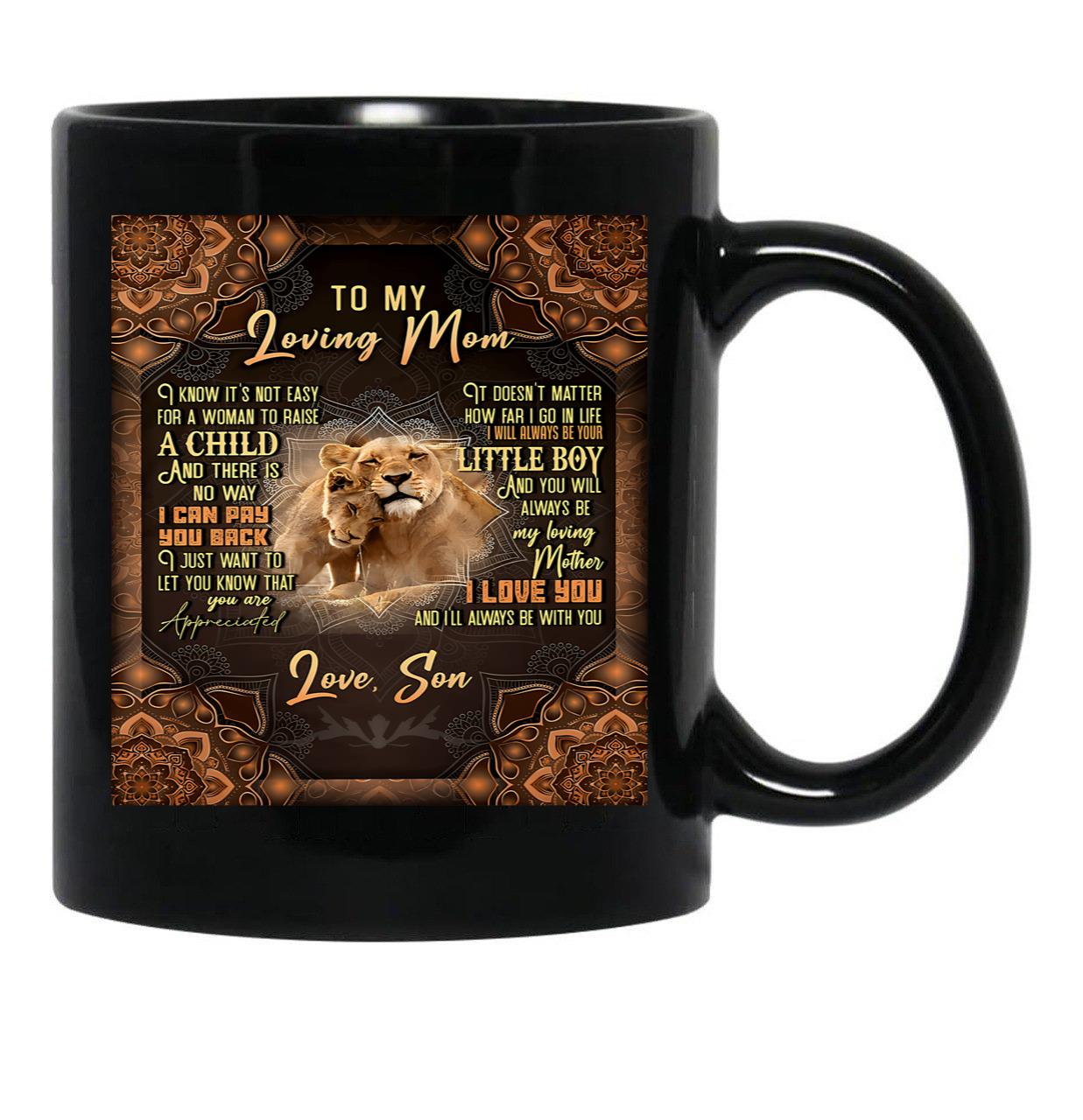 To My Loving Mom Black Gift Coffee Mug - Black