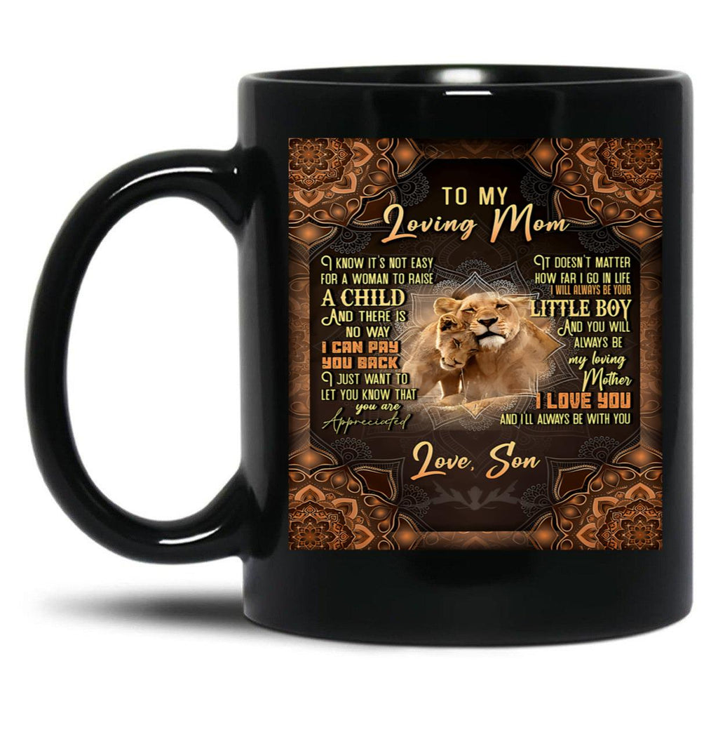 To My Loving Mom Black Gift Coffee Mug