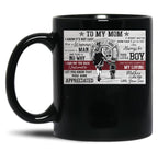 To My Mom Firefighter Poster - To My Mom I Know It'S Not Easy For A Woman To Raise A Man Black Gift Coffee Mug