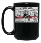 To My Mom Firefighter Poster - To My Mom I Know It'S Not Easy For A Woman To Raise A Man Black Gift Coffee Mug