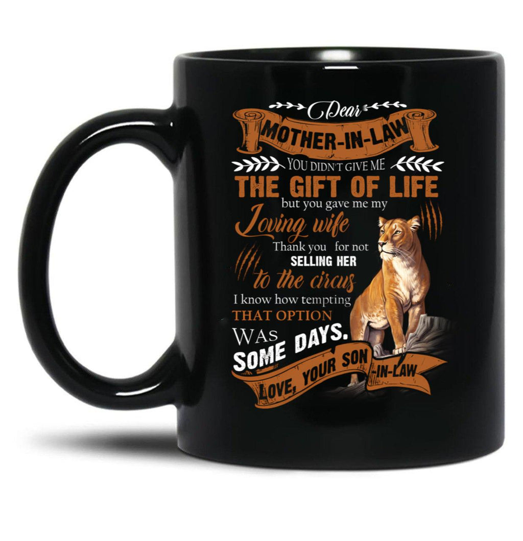 To My Mother-In-Law - Lioness Black Gift Coffee Mug