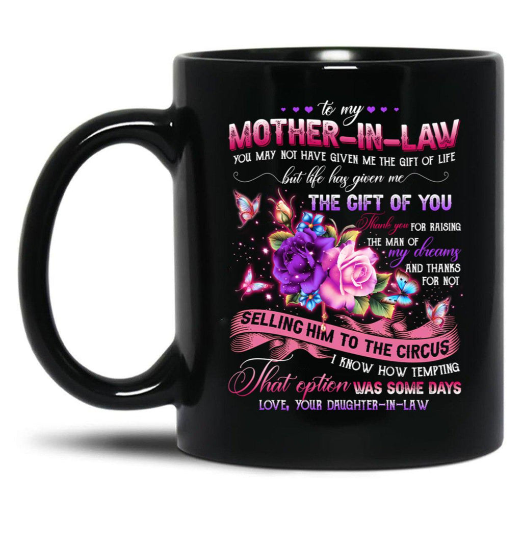 To My Mother-In-Law Black Gift Coffee Mug