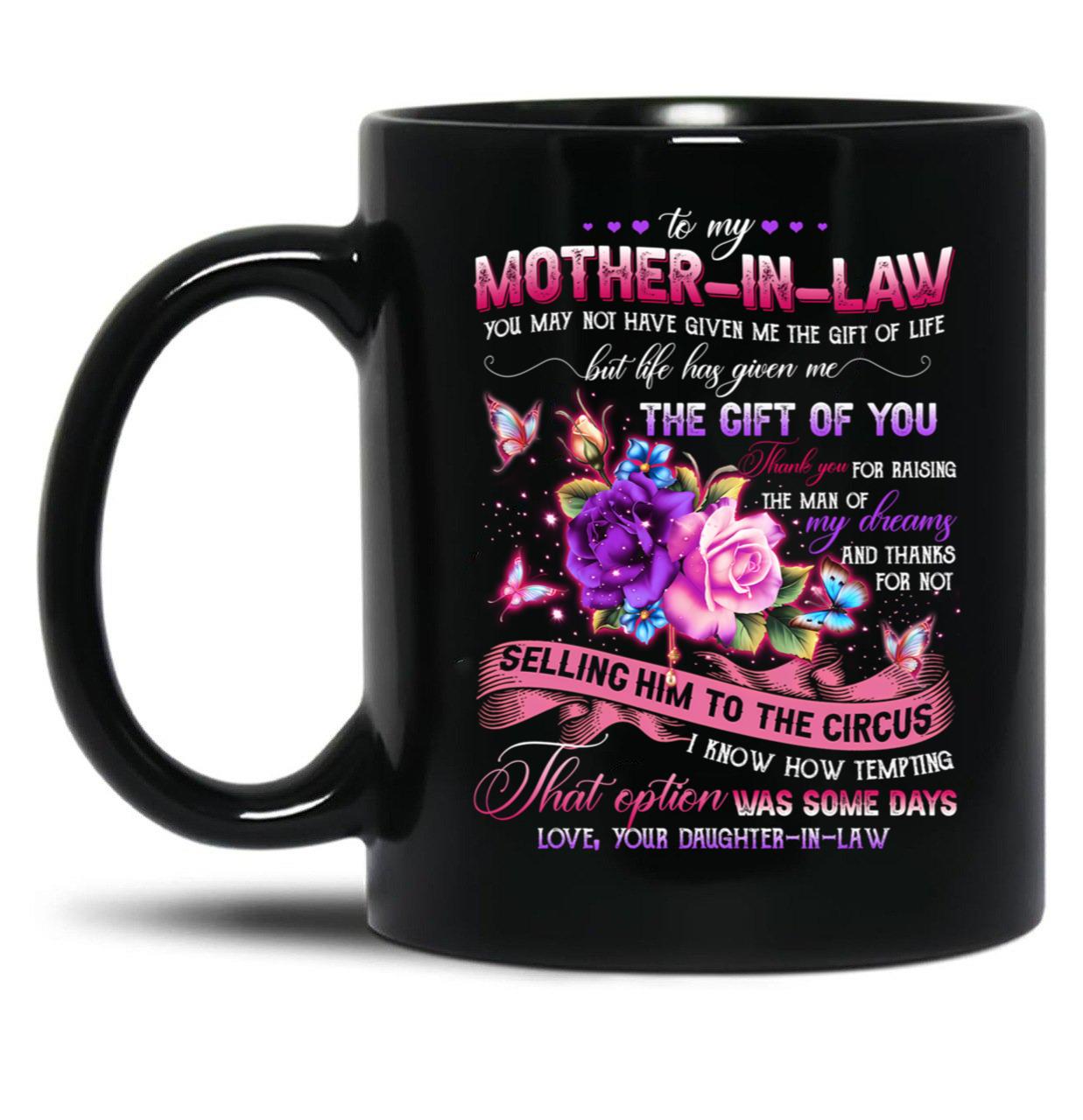 To My Mother-In-Law Black Gift Coffee Mug