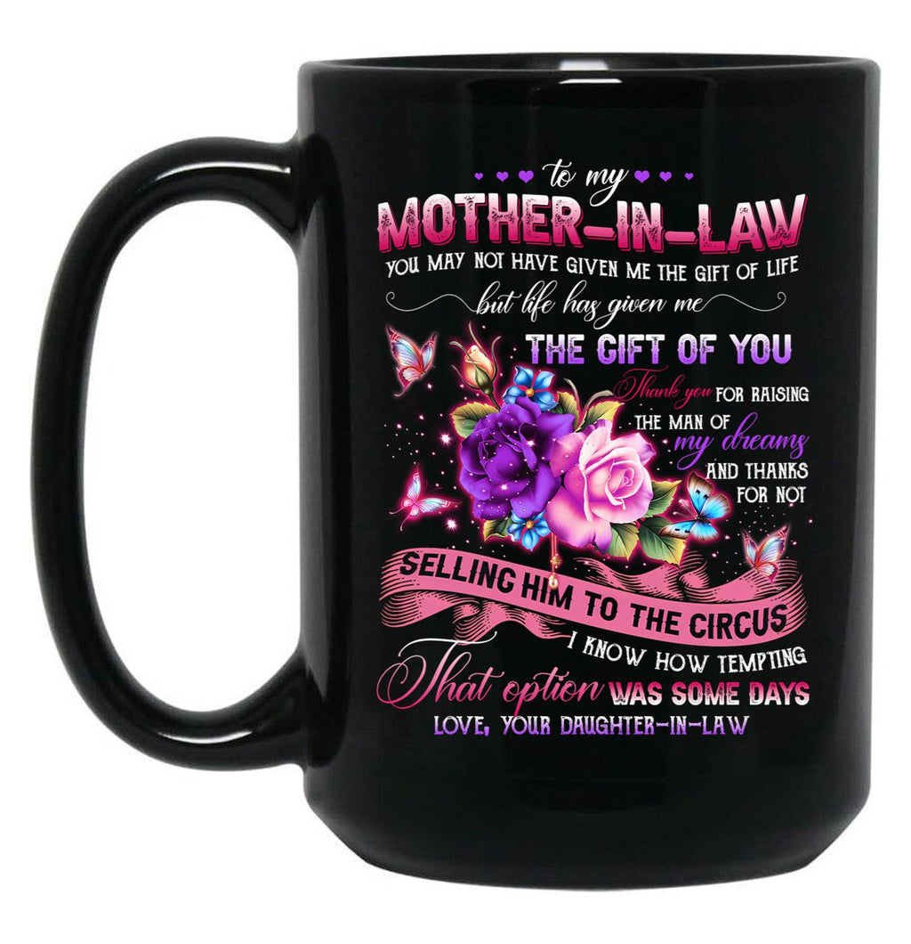 To My Mother-In-Law Black Gift Coffee Mug