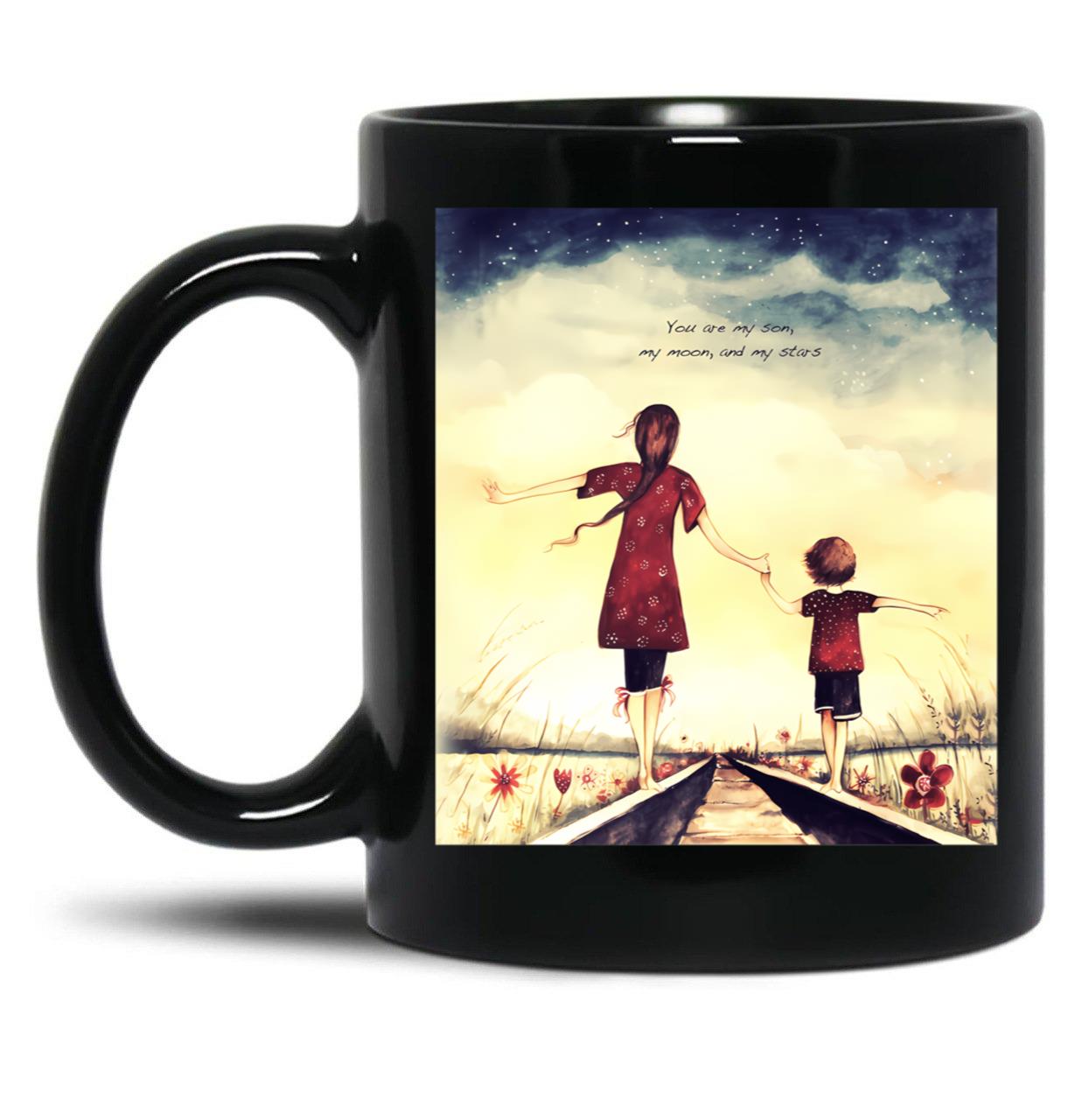 To My Son Hot Rod Backgroud Clasic Black Gift Coffee Mug