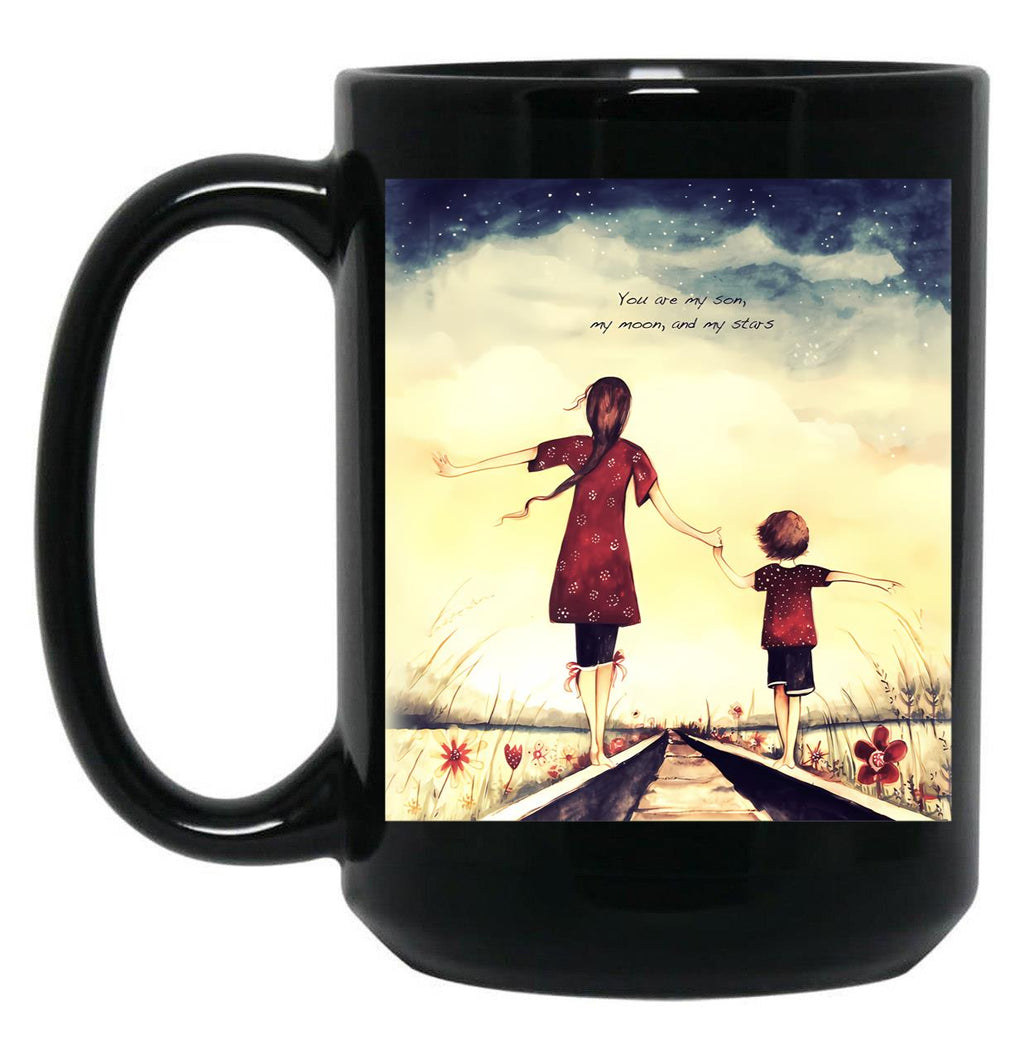 To My Son Hot Rod Backgroud Clasic Black Gift Coffee Mug