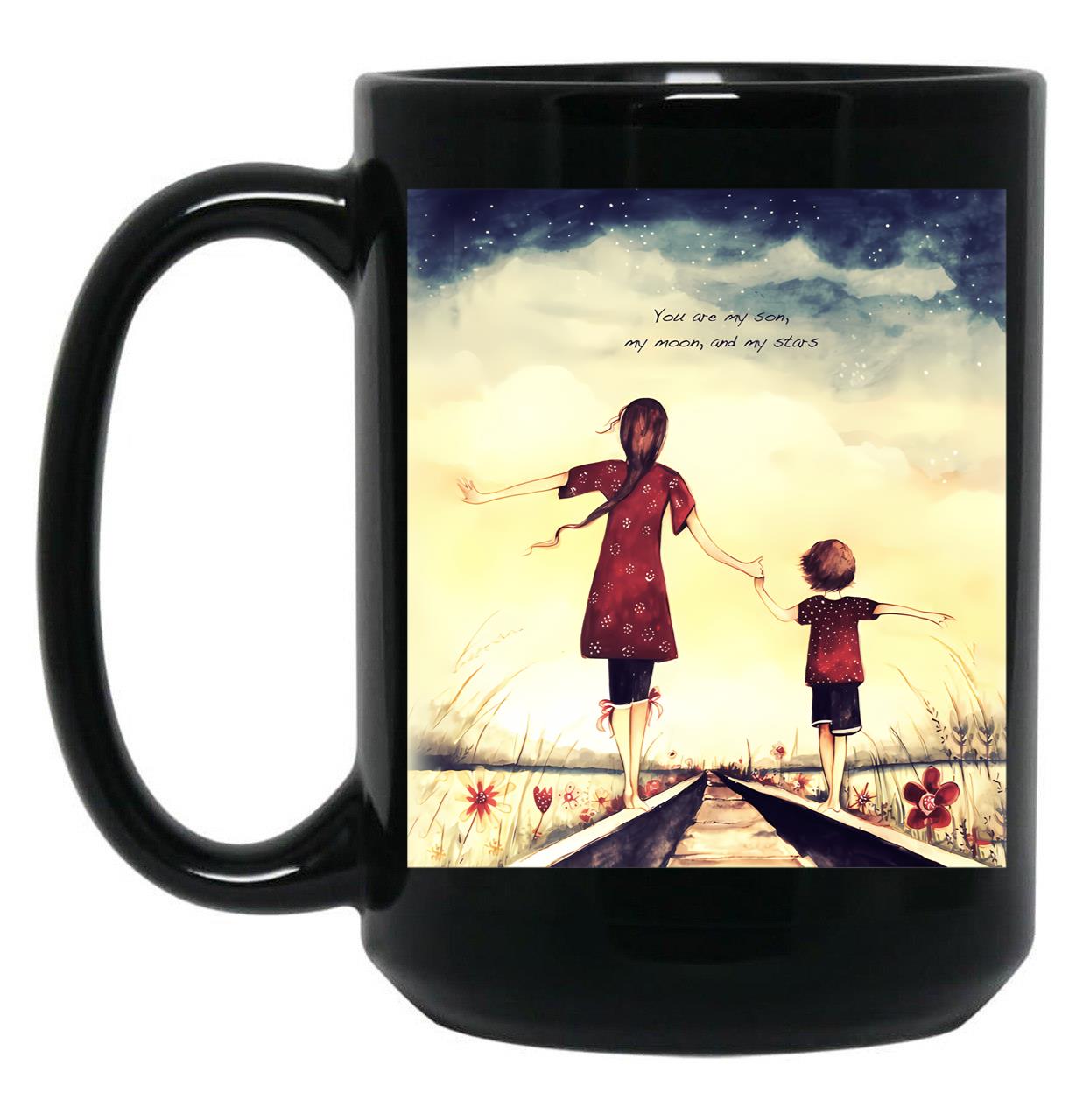 To My Son Hot Rod Backgroud Clasic Black Gift Coffee Mug