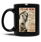 To My Son I Closed My Eyes For But A Moment And Suddenly A Man Stood - Dad And Son Firefighter Black Gift Coffee Mug