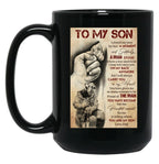 To My Son I Closed My Eyes For But A Moment And Suddenly A Man Stood - Dad And Son Firefighter Black Gift Coffee Mug