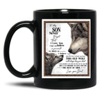 To My Son Letter Love From Dad - Dad Wolf Letter To Little Son Gift Black Gift Coffee Mug
