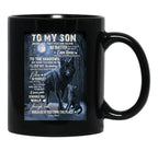 To My Son - Mom Love Black Gift Coffee Mug - Black