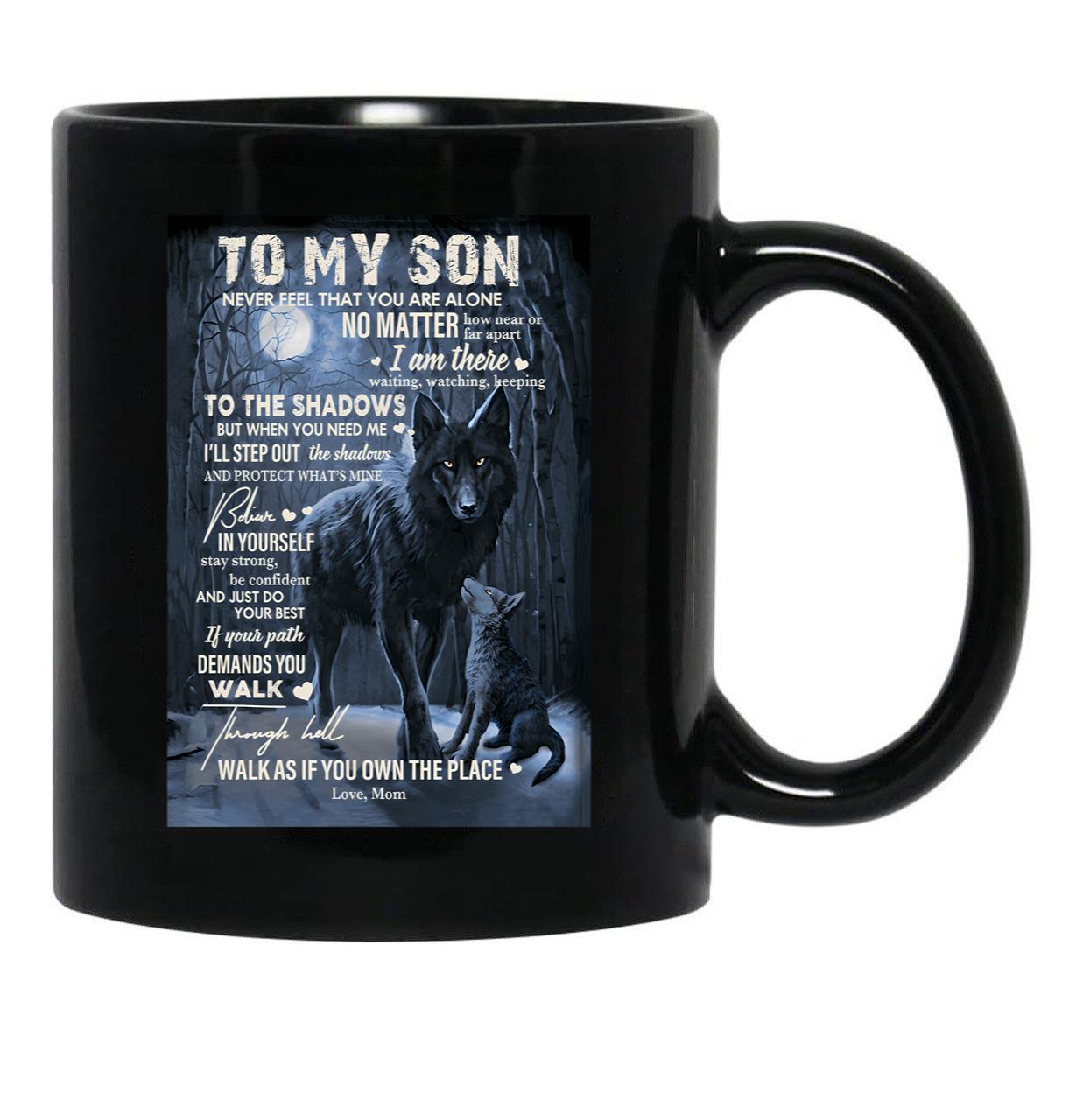 To My Son - Mom Love Black Gift Coffee Mug - Black