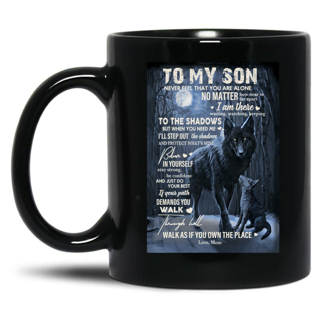 To My Son - Mom Love Black Gift Coffee Mug