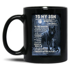To My Son - Mom Love Black Gift Coffee Mug