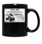 To My Son Sprint Car Racing Poster Gift - Dad And Son Sprint Car Racing Black Gift Coffee Mug - Black