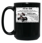 To My Son Sprint Car Racing Poster Gift - Dad And Son Sprint Car Racing Black Gift Coffee Mug