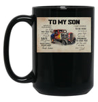 To My Son Wherever Your Journey In Life - Dad And Son Hot Rod Car Black Gift Coffee Mug