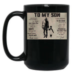 To My Son Wherever Your Journey In Life - Dad And Son Wrestling Poster Gift Black Gift Coffee Mug