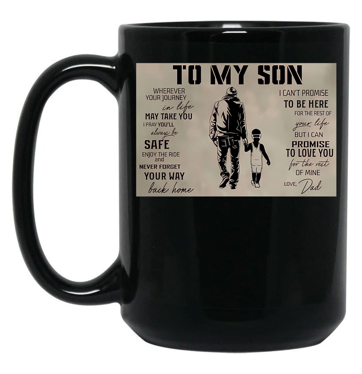 To My Son Wherever Your Journey In Life - Dad And Son Wrestling Poster Gift Black Gift Coffee Mug