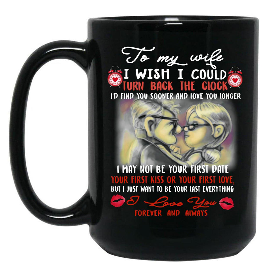 To My Wife Love You Forever Black Gift Coffee Mug