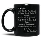 To My Wife. You'Re Note Juste The Mother Of My Childrenmothers Day Gift From Husband Black Gift Coffee Mug