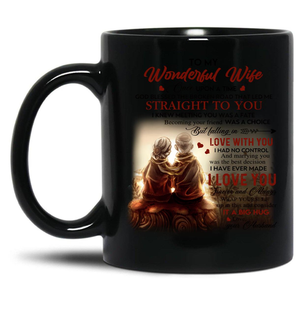 To My Wonderful Wife Black Gift Coffee Mug