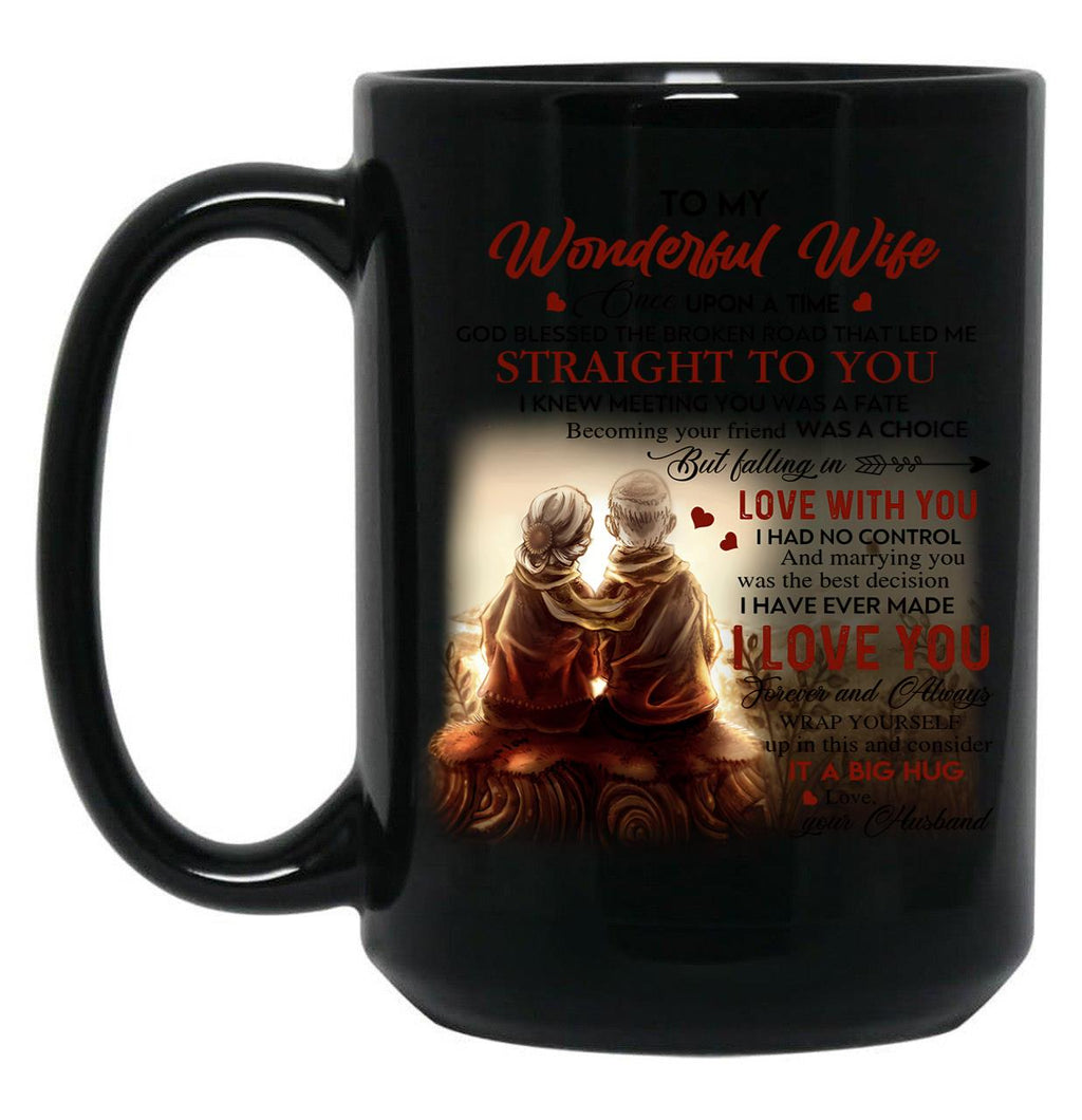 To My Wonderful Wife Black Gift Coffee Mug