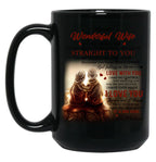 To My Wonderful Wife Black Gift Coffee Mug