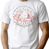 To See With Eyes Unclouded Funny Happy Hipster T-Shirt for Men & Women, T-Shirts Graphic Tee - White