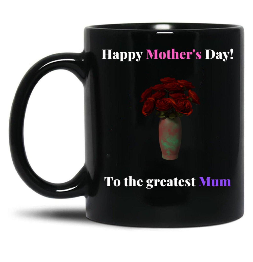 To The Greatest Mum Black Gift Coffee Mug