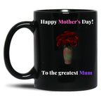 To The Greatest Mum Black Gift Coffee Mug