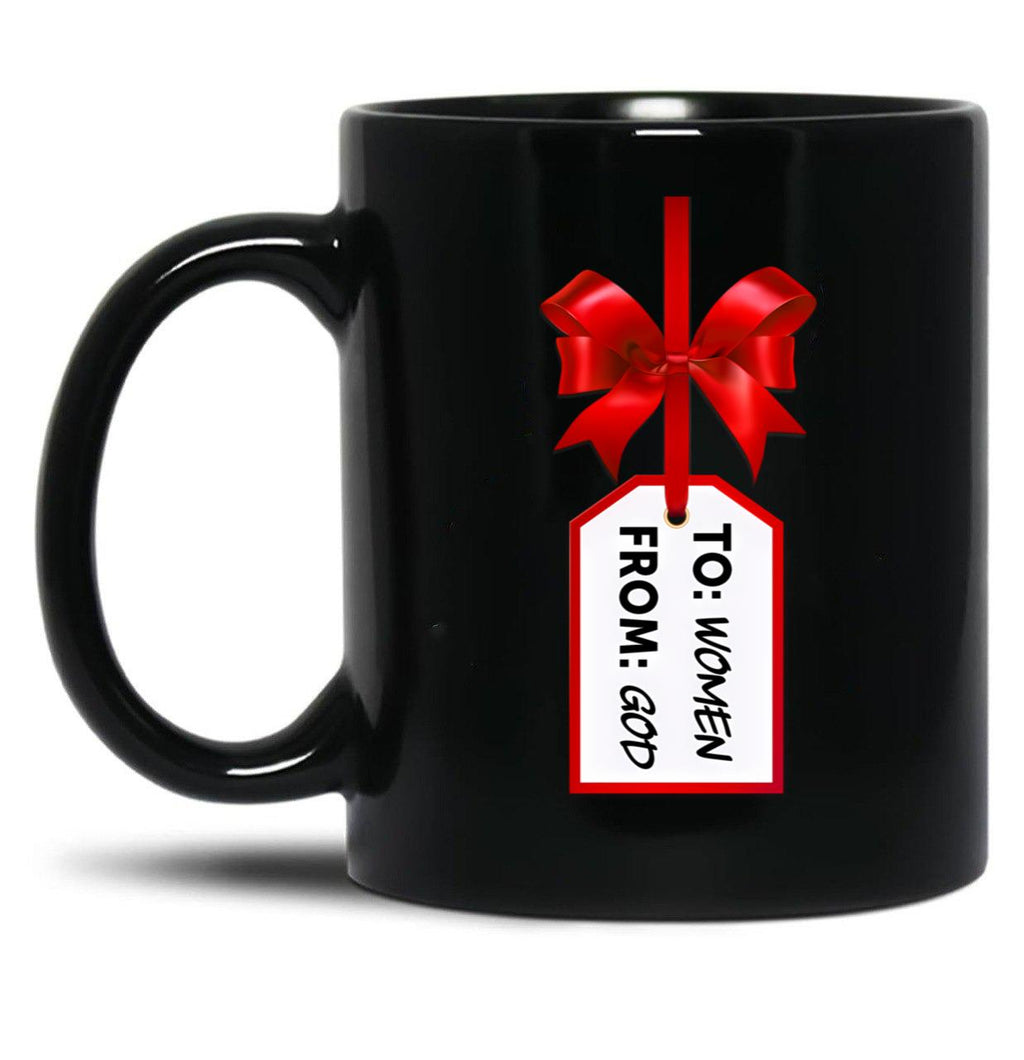 To Women From God God'S Gift Funny Christmas Ugly Sweater Black Gift Coffee Mug