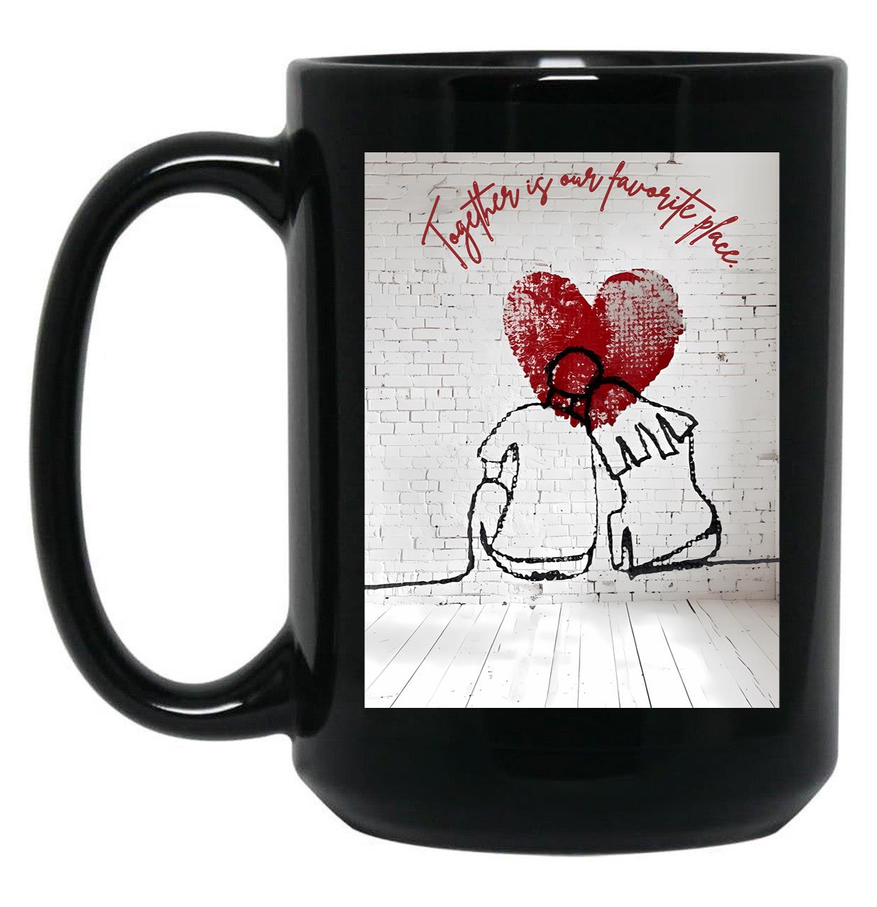 Together Is Our Favorite Place Black Gift Coffee Mug