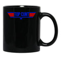 Top Cunt Funny Parody Women's Crop Top Tee Black Coffee Mug, Gift Coffee Mug - Black