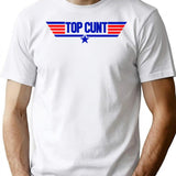 Top Cunt Funny Parody Women's Crop Top Tee Premium Heavyweight Cotton T-Shirt - White