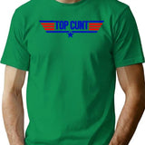 Top Cunt Funny Parody Women's Crop Top Tee Premium Heavyweight Cotton T-Shirt - Green