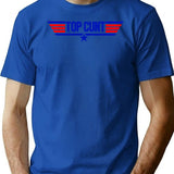 Top Cunt Funny Parody Women's Crop Top Tee Premium Heavyweight Cotton T-Shirt - Blue