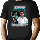 Toto Wolff 80'S Vintage Bootleg T-Shirt for Men & Women, T-Shirts Graphic Tee - Black