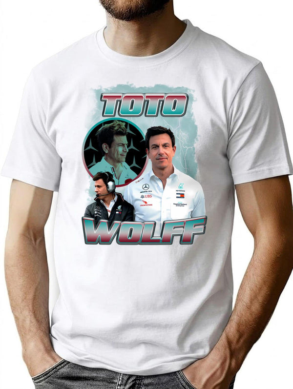 Toto Wolff 80'S Vintage Bootleg T-Shirt for Men & Women, T-Shirts Graphic Tee - White