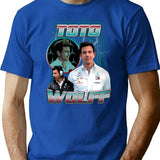 Toto Wolff 80'S Vintage Bootleg T-Shirt for Men & Women, T-Shirts Graphic Tee - Blue