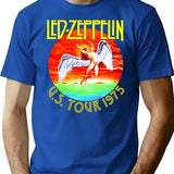Tour 1975 Vintage T-Shirt for Men & Women, T-Shirts Graphic Tee - Blue