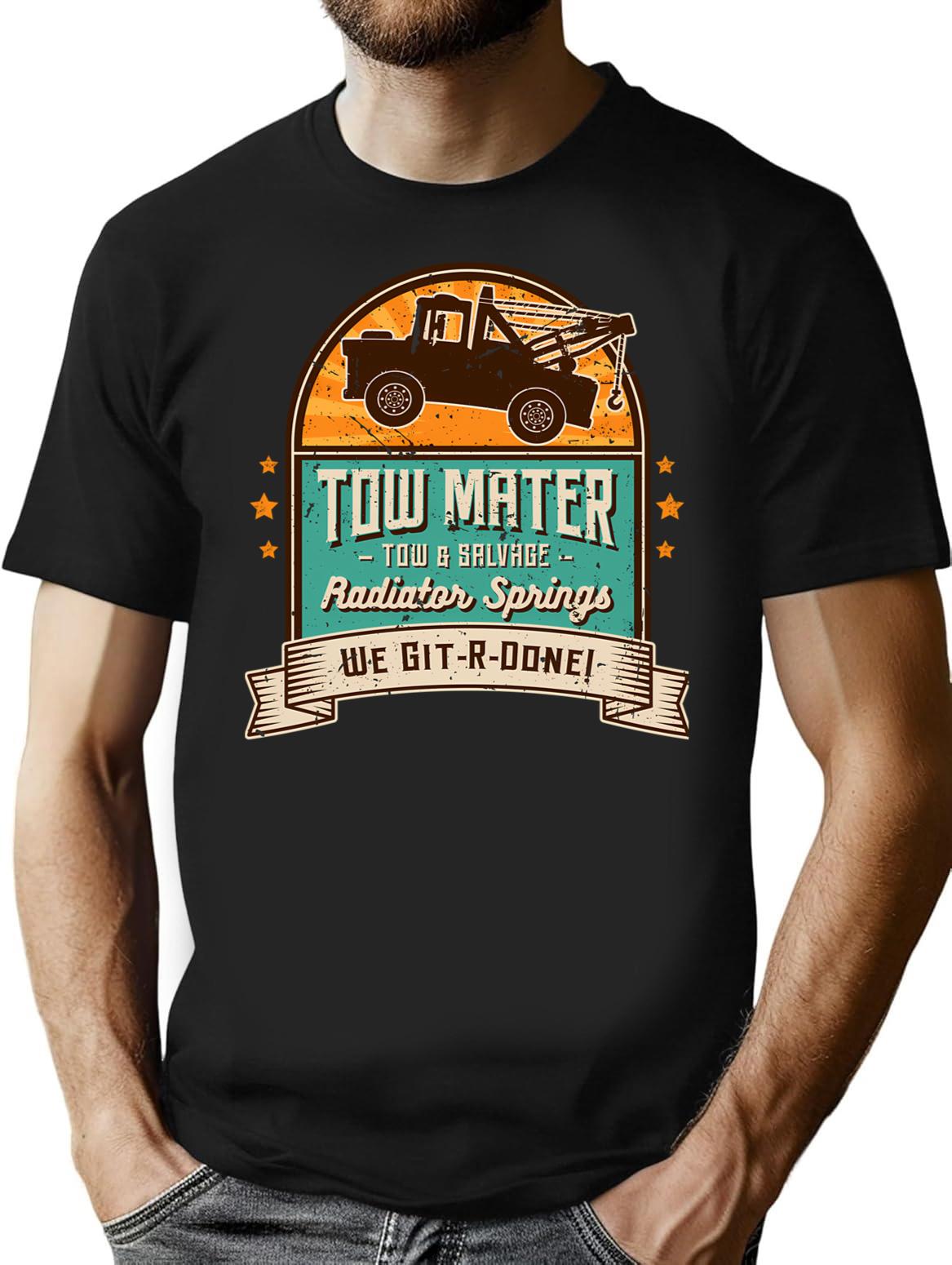 Tow Mater - Tow Salvage - Vintage T-Shirt for Men & Women, T-Shirts Graphic Tee - Black