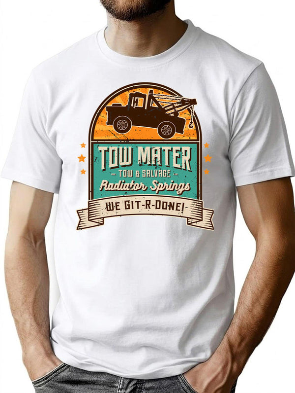 Tow Mater - Tow Salvage - Vintage T-Shirt for Men & Women, T-Shirts Graphic Tee - White