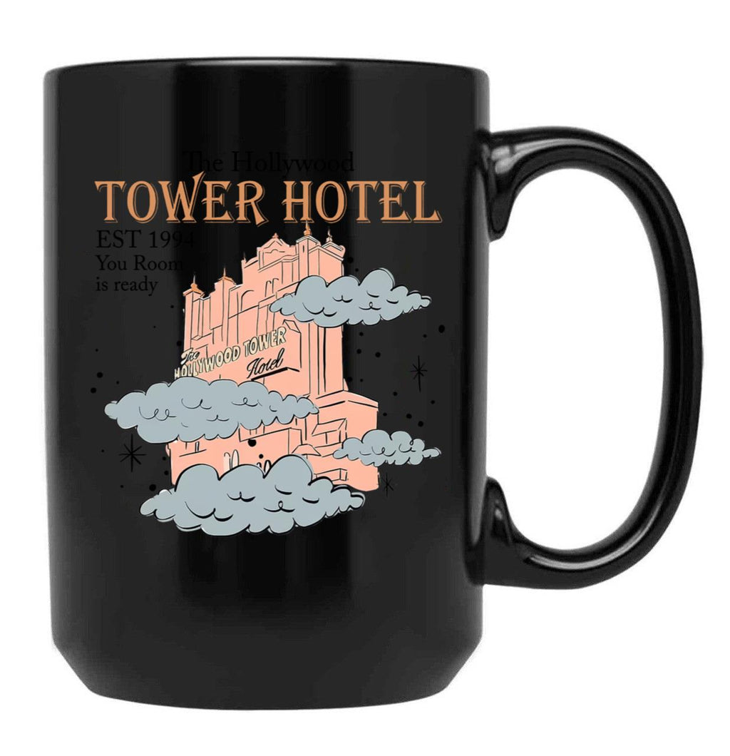Tower Hotel Your Room is Ready Est 1994 Tower of Terror Family Matching Black Coffee Mug, Gift Coffee Mug