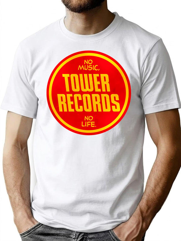 Tower Records Vintage T-Shirt for Men & Women, T-Shirts Graphic Tee - White