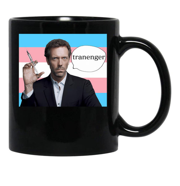 Trans Rights House Black Coffee Mug, Gift Coffee Mug - Black